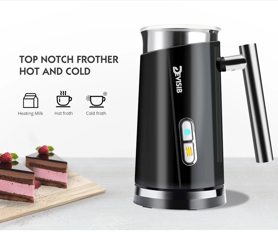 DEVISIB Automatic Milk Frother Electric Hot and Cold for Making Latte Cappuccino Coffee Frothing Foamer Kitchen Appliances 220V