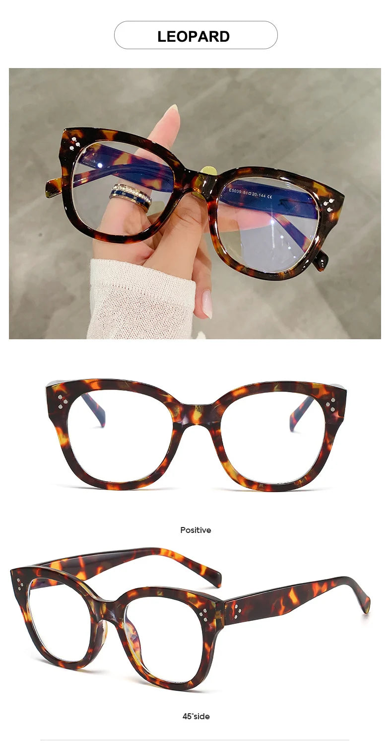 OEC CPO Fashion Optical Square Glasses Frames Women Men Retro Prescription Frames Clear Lens Glasses Ladies Eyeglasses Unisex