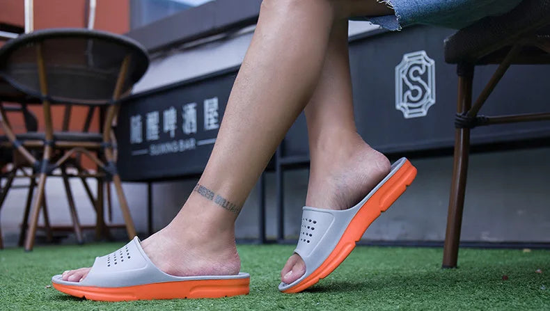 Summer Men Rubber Slippers Men's Beach Slates Slides Indoor Home House Pool Slipper Sleepers Big Foot Plus Size 52 53 54 55 56