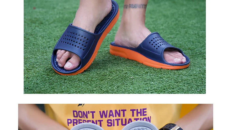 Summer Men Rubber Slippers Men's Beach Slates Slides Indoor Home House Pool Slipper Sleepers Big Foot Plus Size 52 53 54 55 56