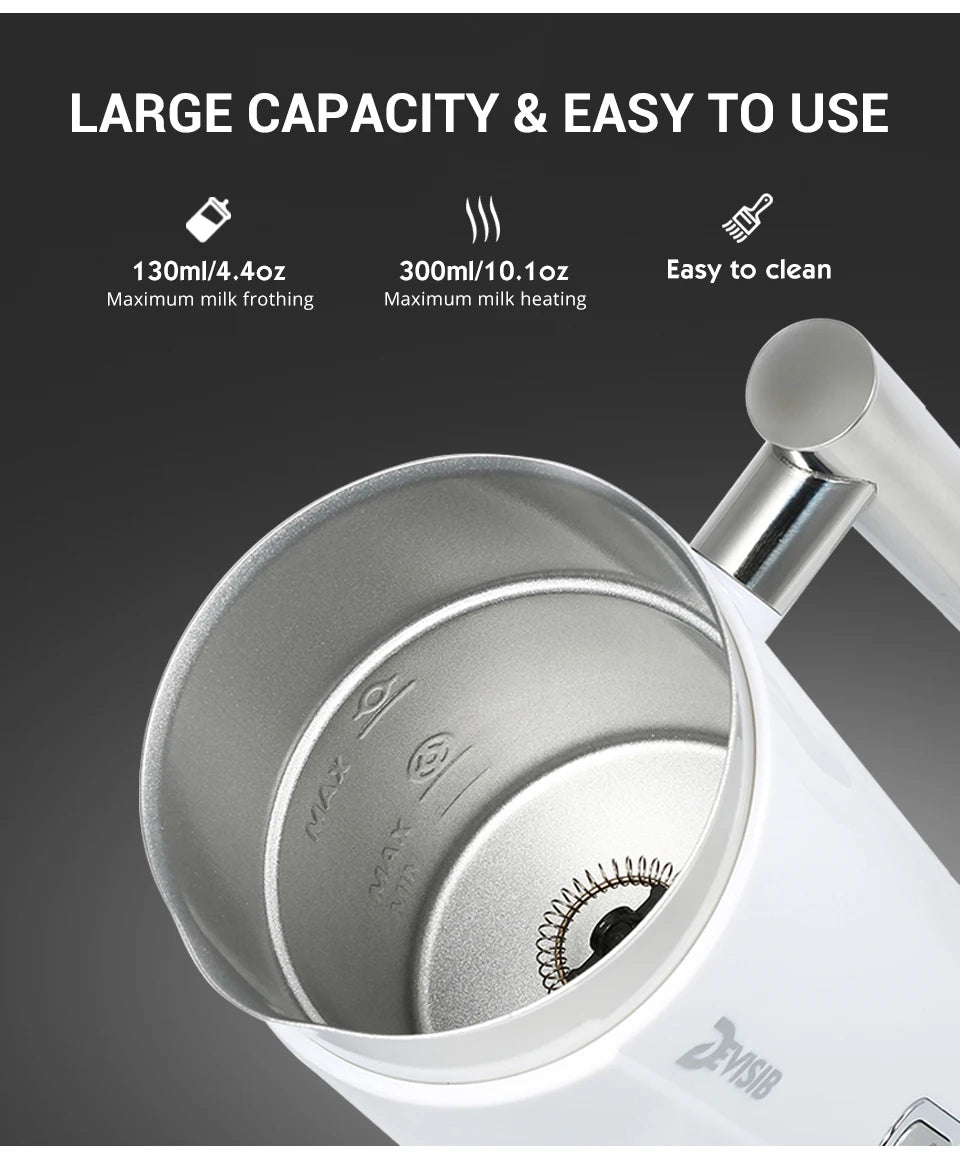 DEVISIB Automatic Milk Frother Electric Hot and Cold for Making Latte Cappuccino Coffee Frothing Foamer Kitchen Appliances 220V