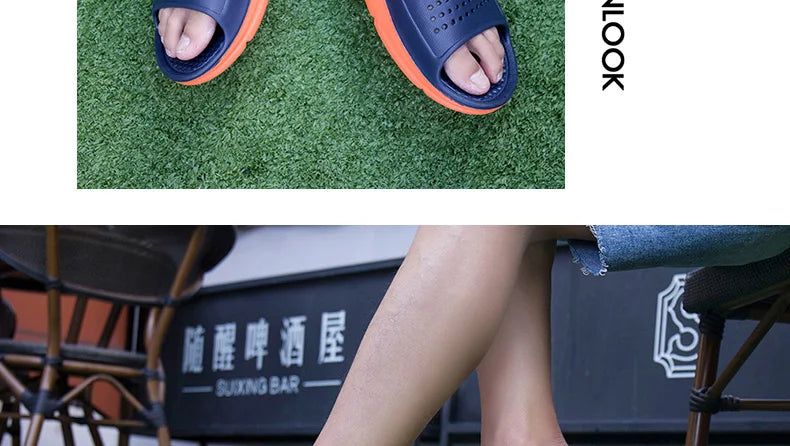 Summer Men Rubber Slippers Men's Beach Slates Slides Indoor Home House Pool Slipper Sleepers Big Foot Plus Size 52 53 54 55 56