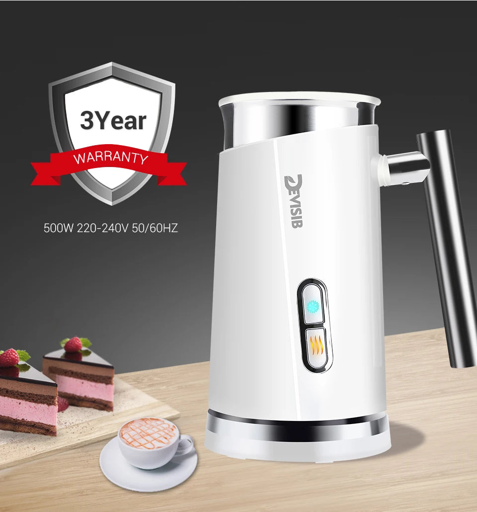 DEVISIB Automatic Milk Frother Electric Hot and Cold for Making Latte Cappuccino Coffee Frothing Foamer Kitchen Appliances 220V
