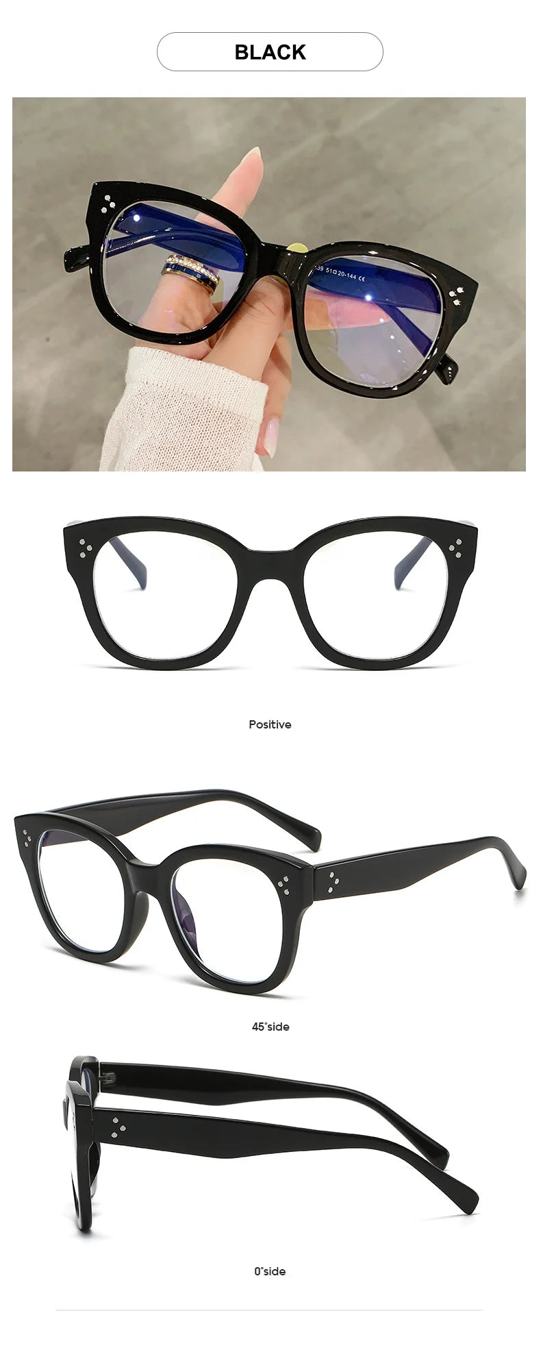 OEC CPO Fashion Optical Square Glasses Frames Women Men Retro Prescription Frames Clear Lens Glasses Ladies Eyeglasses Unisex