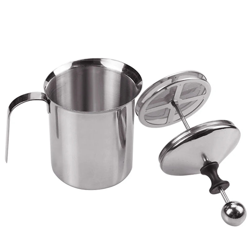 Stainless Milk Frother 400ML Double Mesh Milk Creamer Milk Foam For Cofffee Milk Egg Beater Kitchen Tool Coffee Mixe Frother