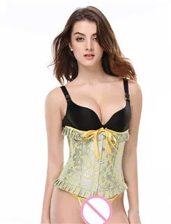 Solid Black Champagne-Colored Corset 26 Steel Boned underbust Corselet Women Cupless Chest Binder Bustier