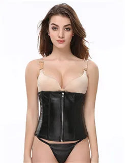 Solid Black Champagne-Colored Corset 26 Steel Boned underbust Corselet Women Cupless Chest Binder Bustier
