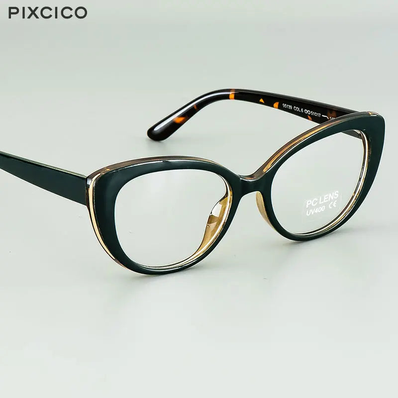 Pixcico 45677 Cat Eye Glasses Frames Women Optical Fashion Computer Glasses Customized prescription glasses