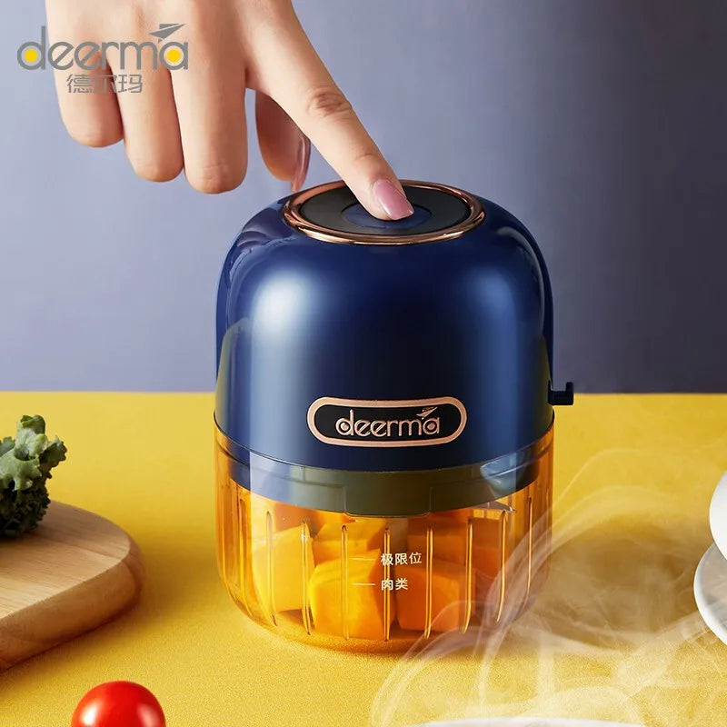 Deerma Electric Garlic Food Vegetable Chopper Squeezer Meat Grinder Wireless Mini Crushed Garlic Masher Machine Kitchen Gadget