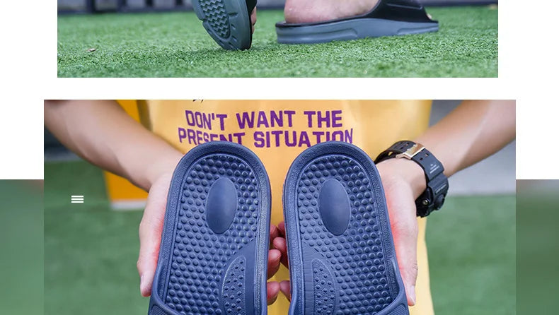 Summer Men Rubber Slippers Men's Beach Slates Slides Indoor Home House Pool Slipper Sleepers Big Foot Plus Size 52 53 54 55 56