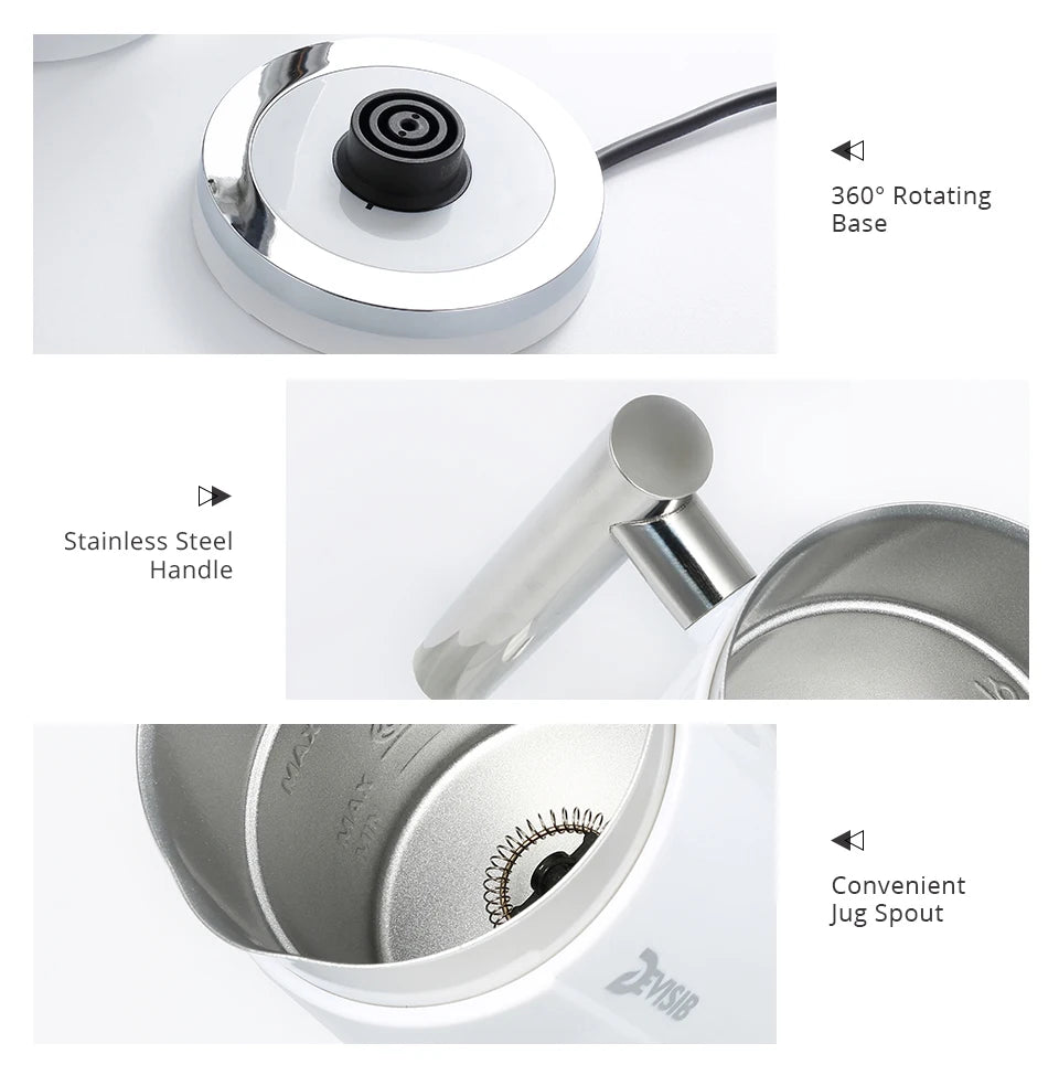 DEVISIB Automatic Milk Frother Electric Hot and Cold for Making Latte Cappuccino Coffee Frothing Foamer Kitchen Appliances 220V