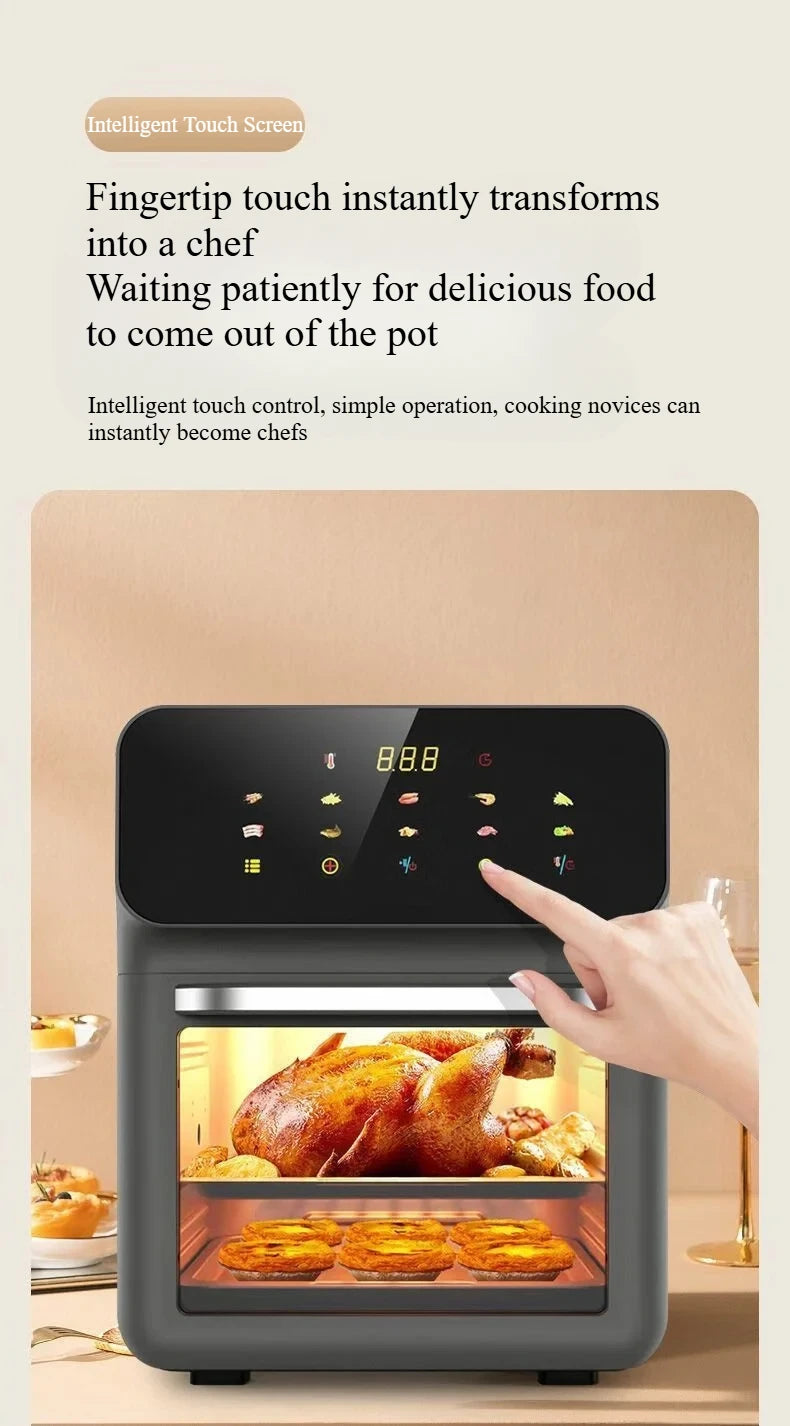New Visual Air Fryer Household 220V 15L Large Capacity Air Fryer Oven Kitchen Appliance Freidoras De Aire