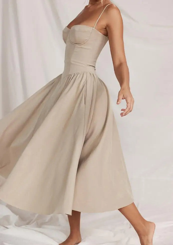 New Fashion Sexy Backless One Cut Collar Strap Solid Color Slim Fit Dress For Women,4 Colors