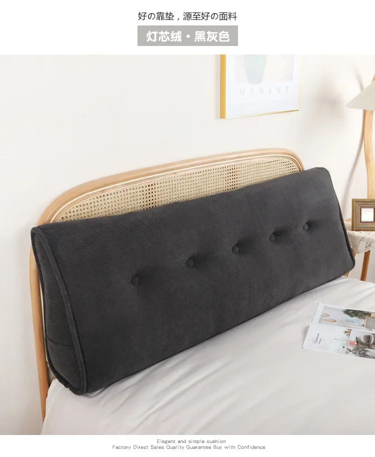 Corduroy Headboard Pillow Triangle Cushion Backrest Pain Relief Sofa Waist Cushion Wedge Sleeping Pillows for Bed Decorative 이불