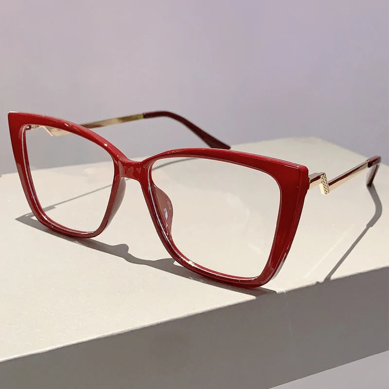 KAMMPT Vintage Cat Eye Women Glasses New Stylish Ultralight Eyeglasses Trendy Brand Designer High Quality Eyewear for Decoration