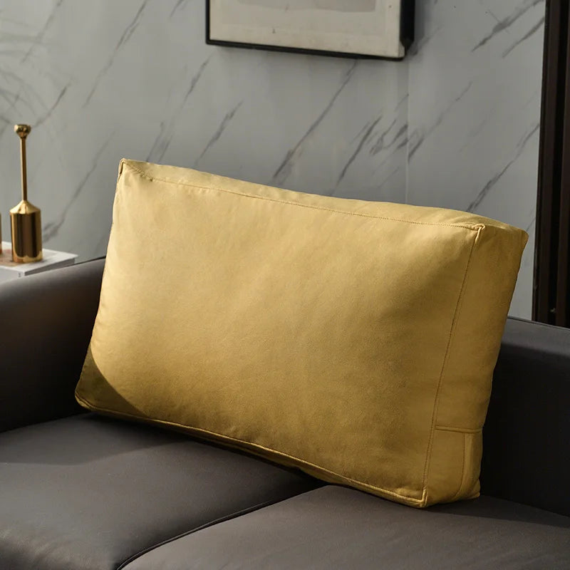Nordic Faux Leather Rectangular Sofa Cushion Cover Fashion Home Pillowcase Solid Color Tech Fabric Lumbar Protective Covers