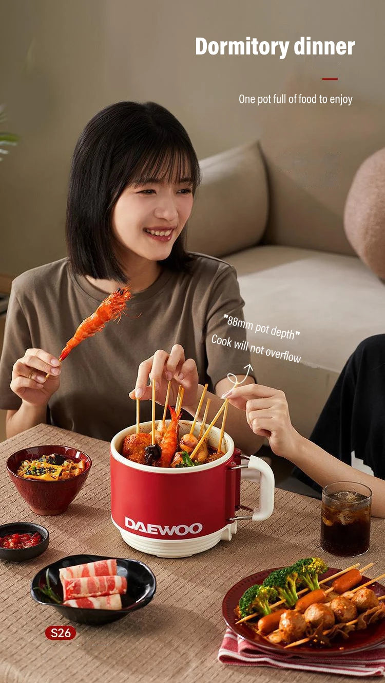 Multifunctional Portable electric cooking pot Electric Heating Pot frying pan For Students Dormitory Non-stick Noodle Partner