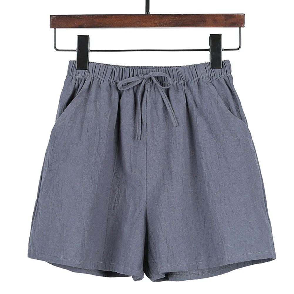 Short Pants Shorts Daily Female Loose Slight Stretch Solid Color Streetwear With Pockets Breathable Casual Gym