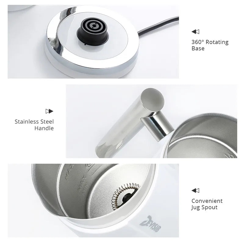 DEVISIB Automatic Milk Frother Electric Hot and Cold for Making Latte Cappuccino Coffee Frothing Foamer Kitchen Appliances 220V