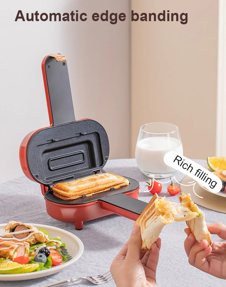 Double-Sided Seal Press Sandwich Machine Mini Taco Burrito Baking Pan Grill Breakfast Maker Bread Hot Dog Toaster Electric Oven