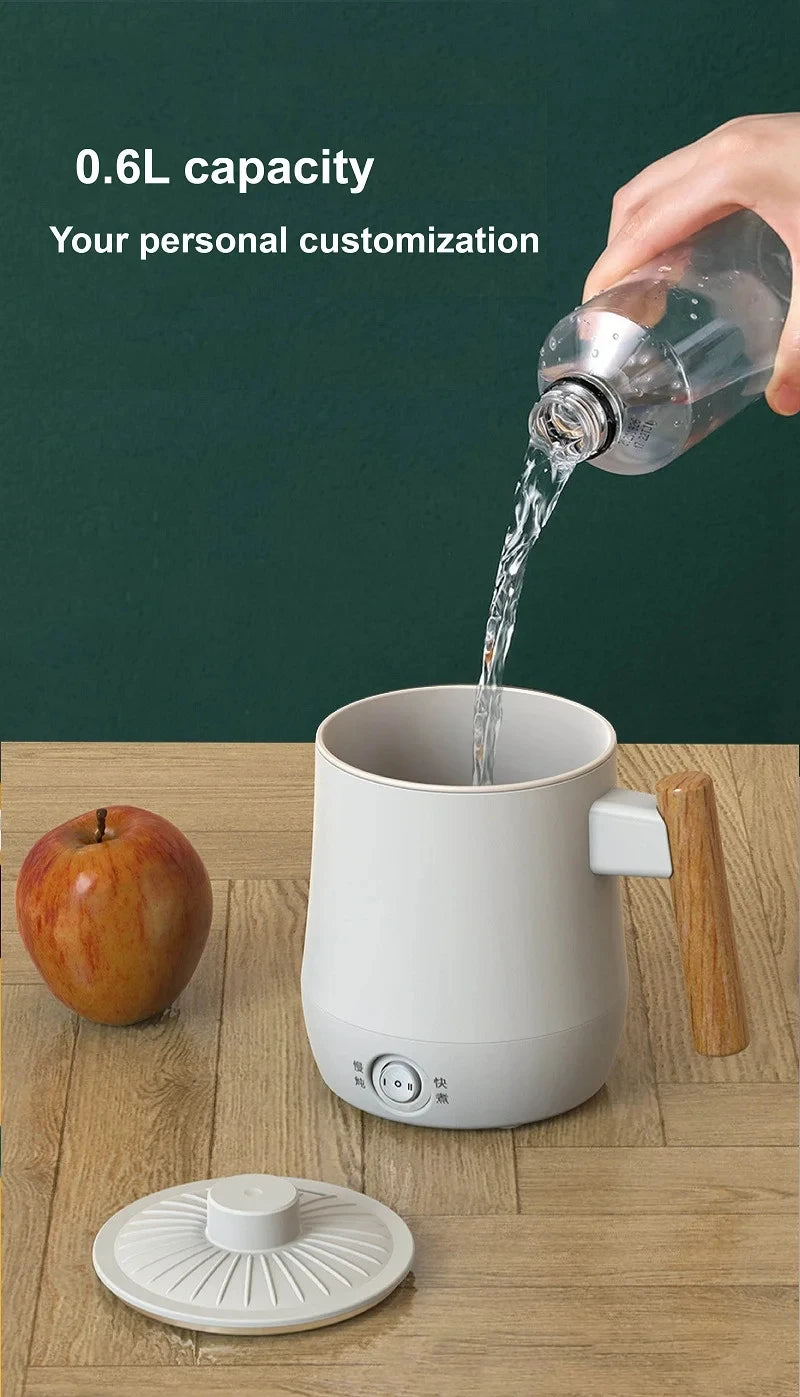 600ml Health Electric Kettle Travel Kettle Non-stick Rice Cooker Portable Noodle Cooker Quick Kettle Office Electric Hot Cup