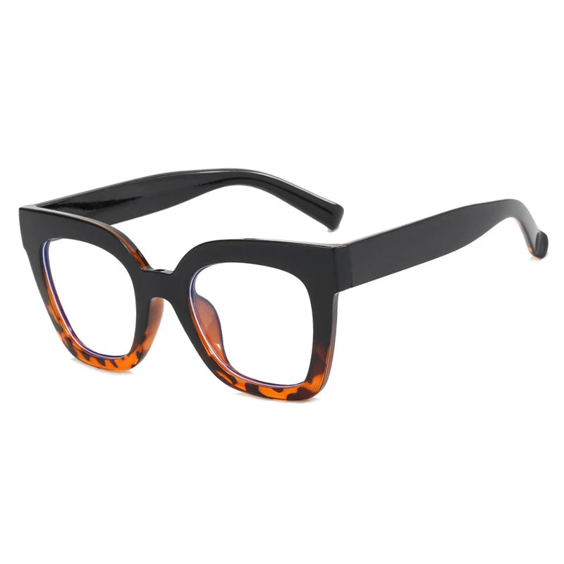 Sexy Square Brown Glasses Frame Women Transparent Anti Blue Light Blocking Female Eyeglasses Fashion Cateye Optical Eyewear