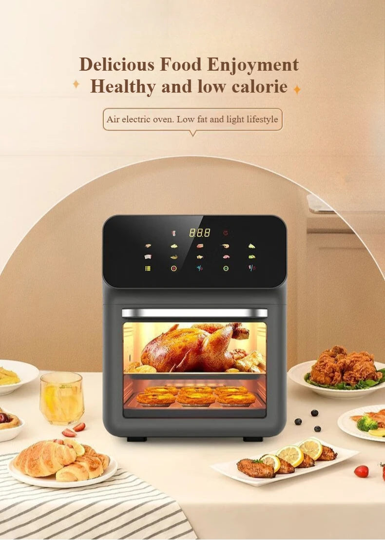 New Visual Air Fryer Household 220V 15L Large Capacity Air Fryer Oven Kitchen Appliance Freidoras De Aire