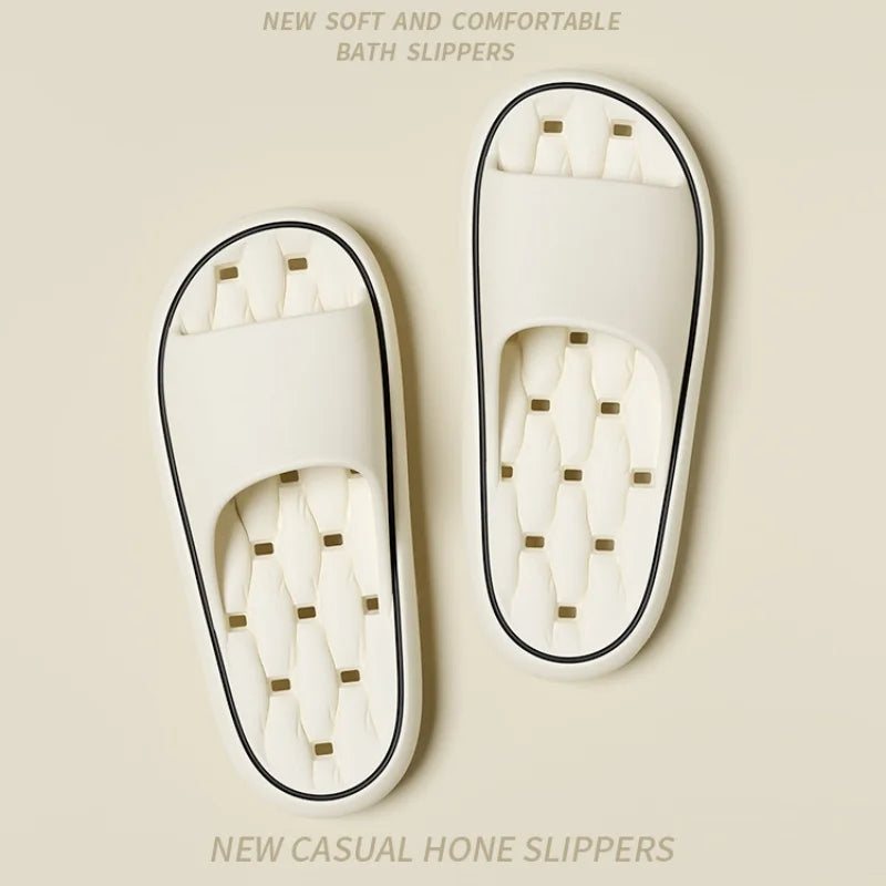 Women's slippers Non-slip leaky bathroom Slippers Casual men's slippers Deodorant beach shoes Soft soled couple flat sandals