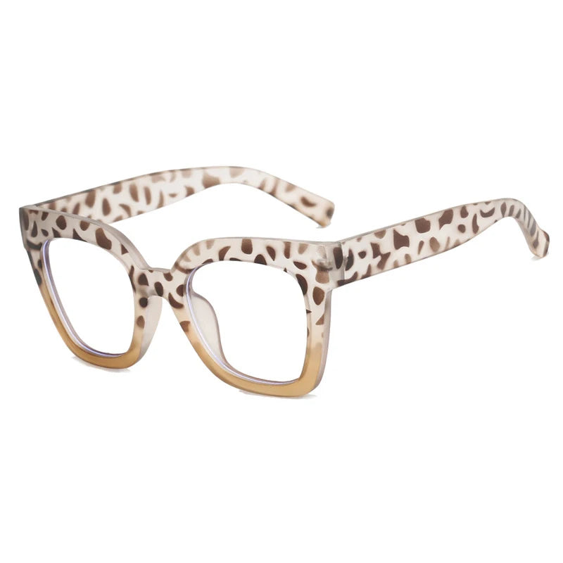 Sexy Square Brown Glasses Frame Women Transparent Anti Blue Light Blocking Female Eyeglasses Fashion Cateye Optical Eyewear