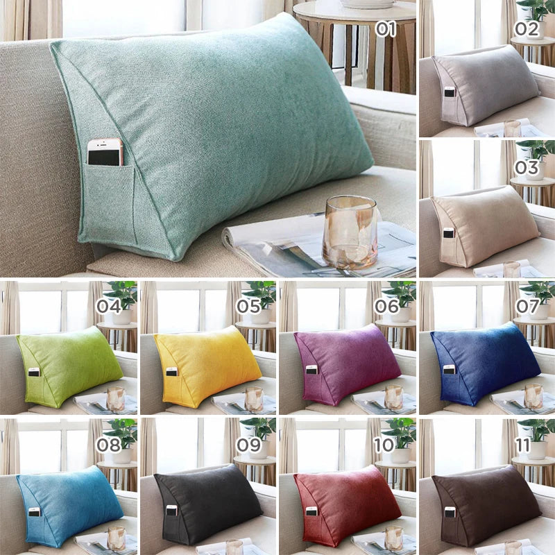 Office Sofa Bedside Back Cushion Cover Triangle Pillowcase TV Reading Lumbar Cushion Comfort Soft Bed Rest Decor Pillow Covers