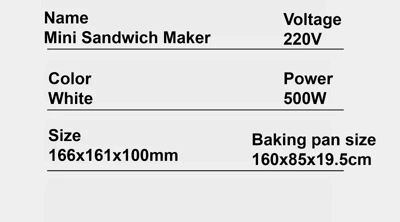 500W Sandwich Machine Fast Breakfast Machine Home Hot-pressed Toasted Non-stick Bread Mini Panini Machine Multi-function Toaster