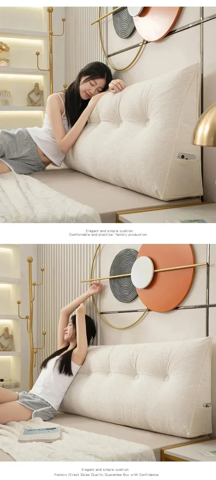 60x50x20/80x50x20cm Headboard Pillow Triangle Cushion Backrest Pain Relief Sofa Waist Cushion Wedge Sleeping Decorative Pillows