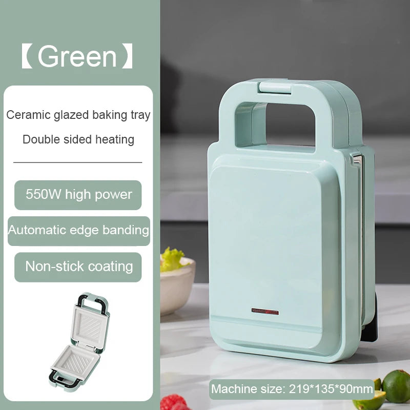 Multifunction Sandwich Light Food Maker Double-sided Heating Bread Toaster Breakfast Baking Machine Ceramic Coating Grilling Pan