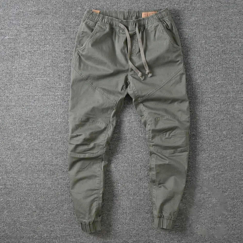 Popular Men Cargo Pants Spring Pure Color Slim Pants Skinny Sporty Men Pants for Party