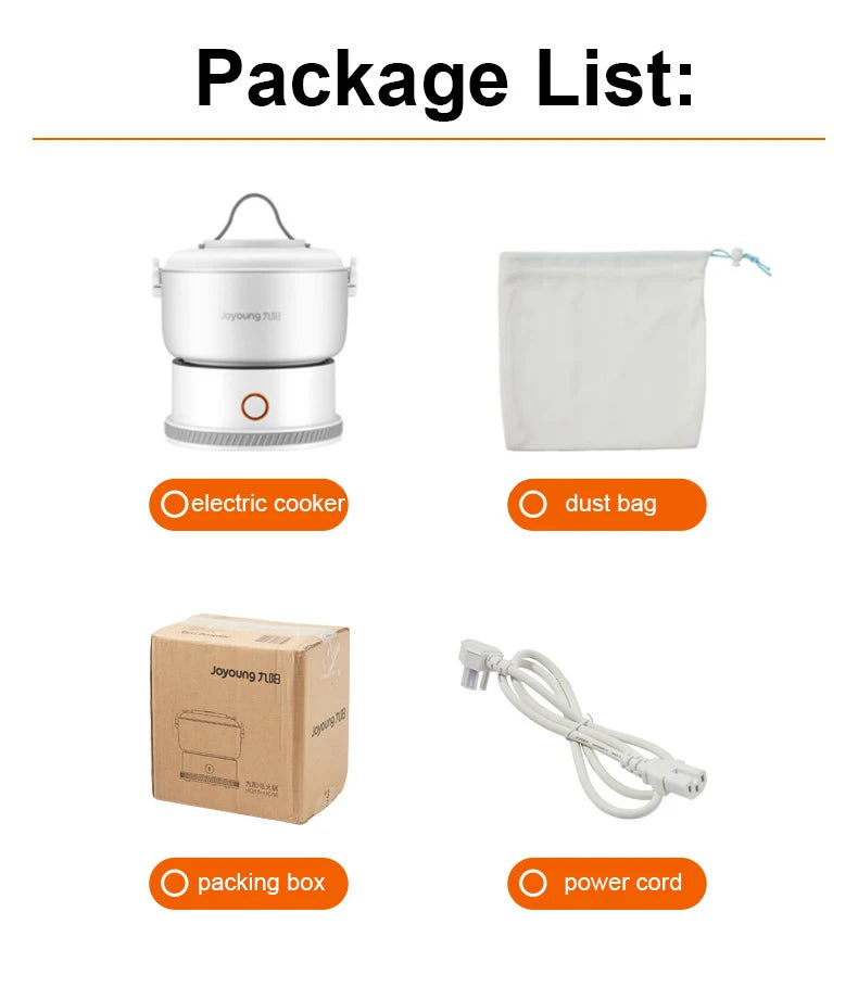 1.2L Mini Electric Cooker Portable Foldable Hot Pot Multicooker Split Type Pot for Dormitory Travel Cooking Noodle Fry Stew 220V