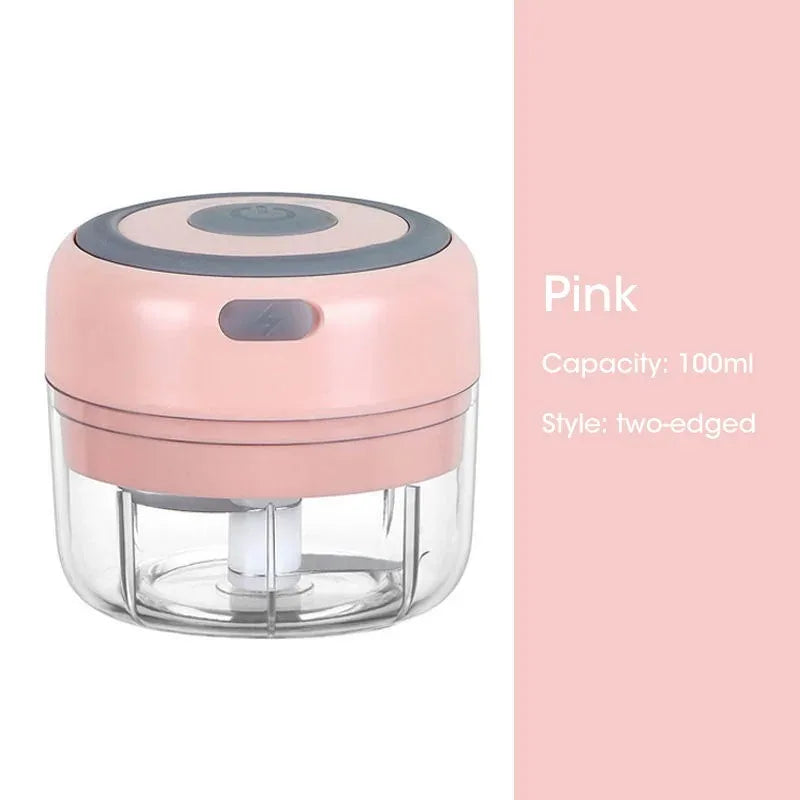 Electric Garlic Chopper 100/250ML Mini Portable Veggie Chopper Garlic Grinder Masher Onion Chopper Blender to Vegetable