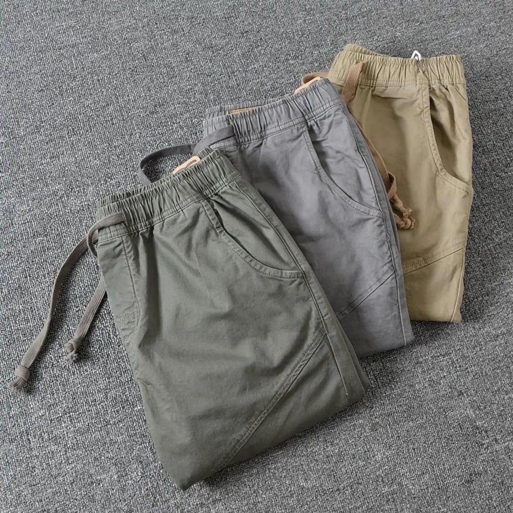 Popular Men Cargo Pants Spring Pure Color Slim Pants Skinny Sporty Men Pants for Party