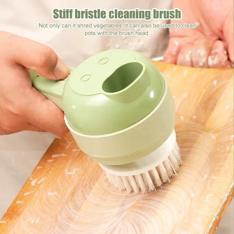 4 In 1 Vegetable Cutter Multifunctional Handheld Electric Wireless Chop Garlic Mash Minced Slice Onion Cutting Cooking Gadget