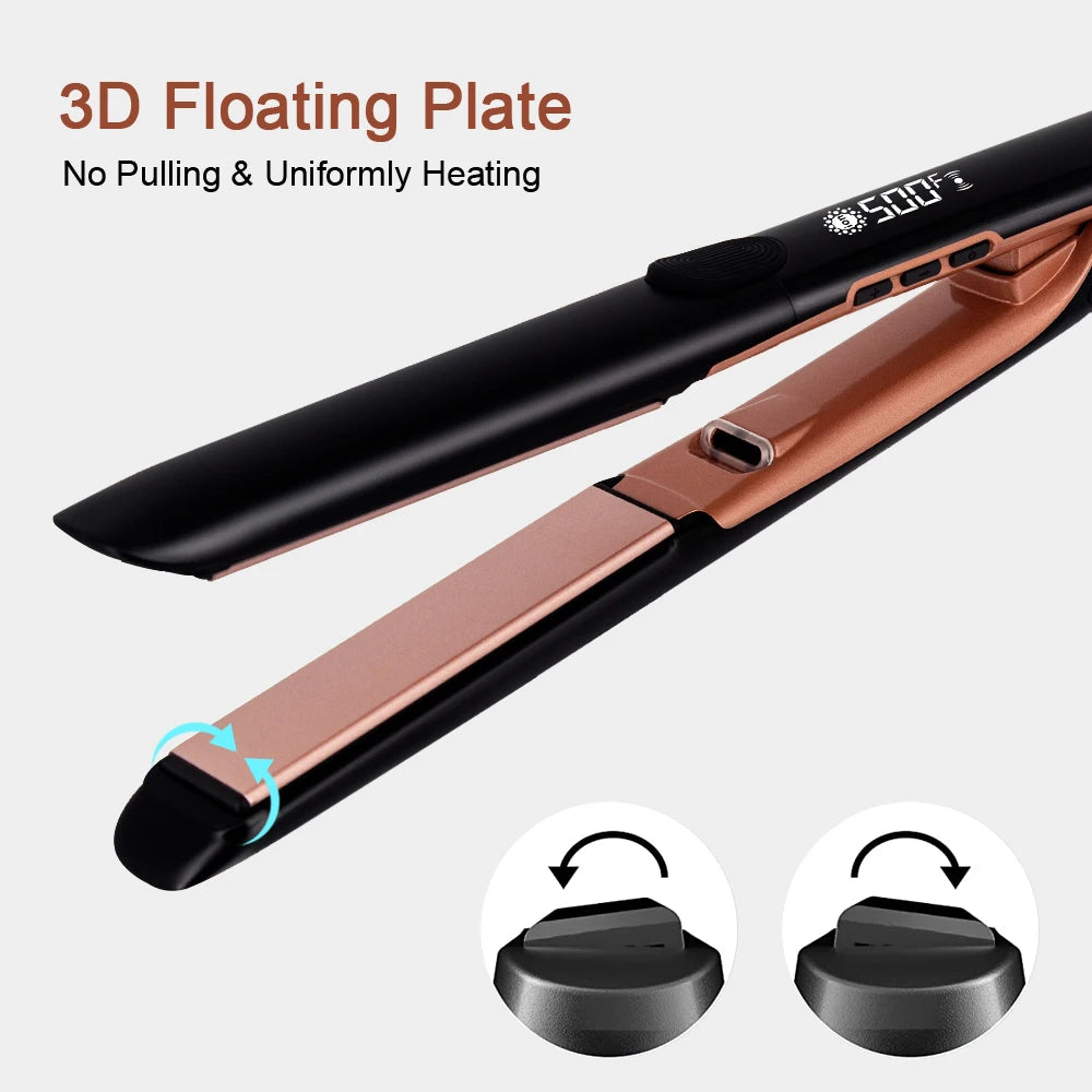 Plasma Hair Straightener Curler Keratin Treatment 250°C 500°F Vibrating Hair Flat Irons For Frizzy Hair Recovers Damage 110-240V