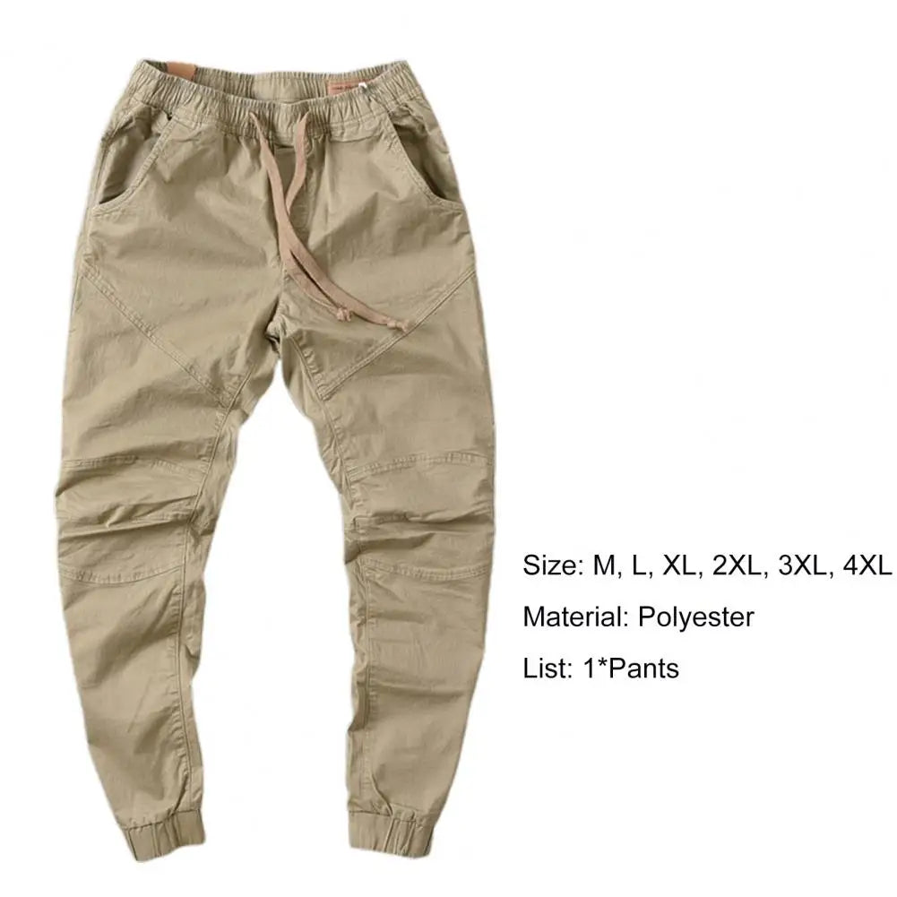 Popular Men Cargo Pants Spring Pure Color Slim Pants Skinny Sporty Men Pants for Party