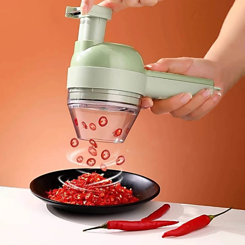 5 in 1 Electric Vegetable Cutter Set Portable, Rechargeable, Wireless Food Processor & Chopper Machine for Pepper, Garlic& Meat