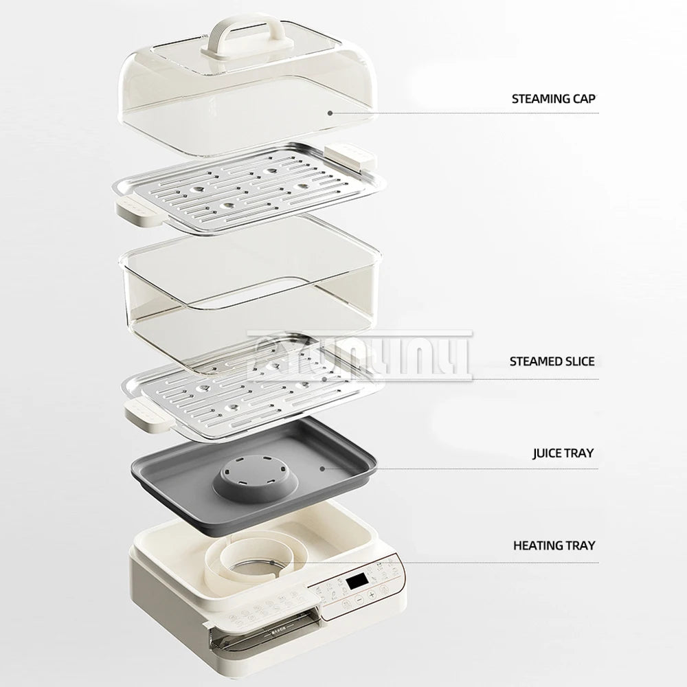 Three-layer Food Steamer Household Electric Steamer Multifunctional Large Capacity Breakfast Machine