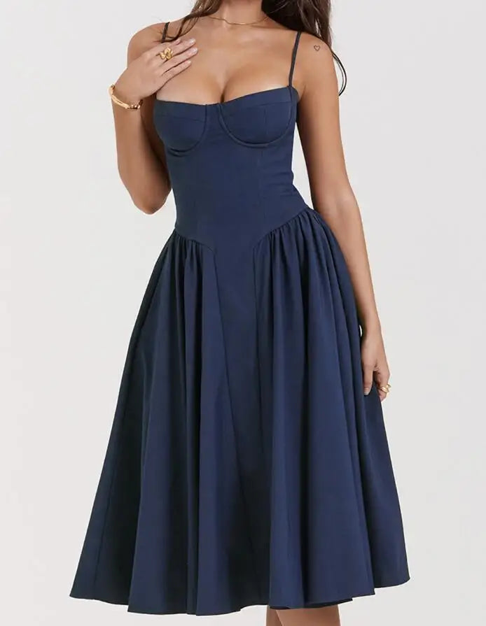New Fashion Sexy Backless One Cut Collar Strap Solid Color Slim Fit Dress For Women,4 Colors