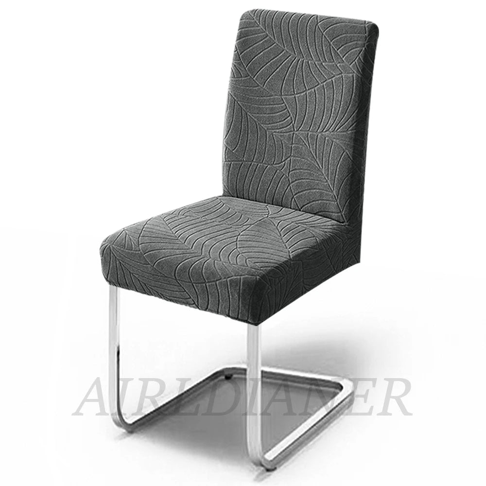 Jacquard Waterproof Chair Cover Solid Color Chair Seat Slipcover Spandex Chair Protector Kitchen Dining Room Home Restaurant 1PC