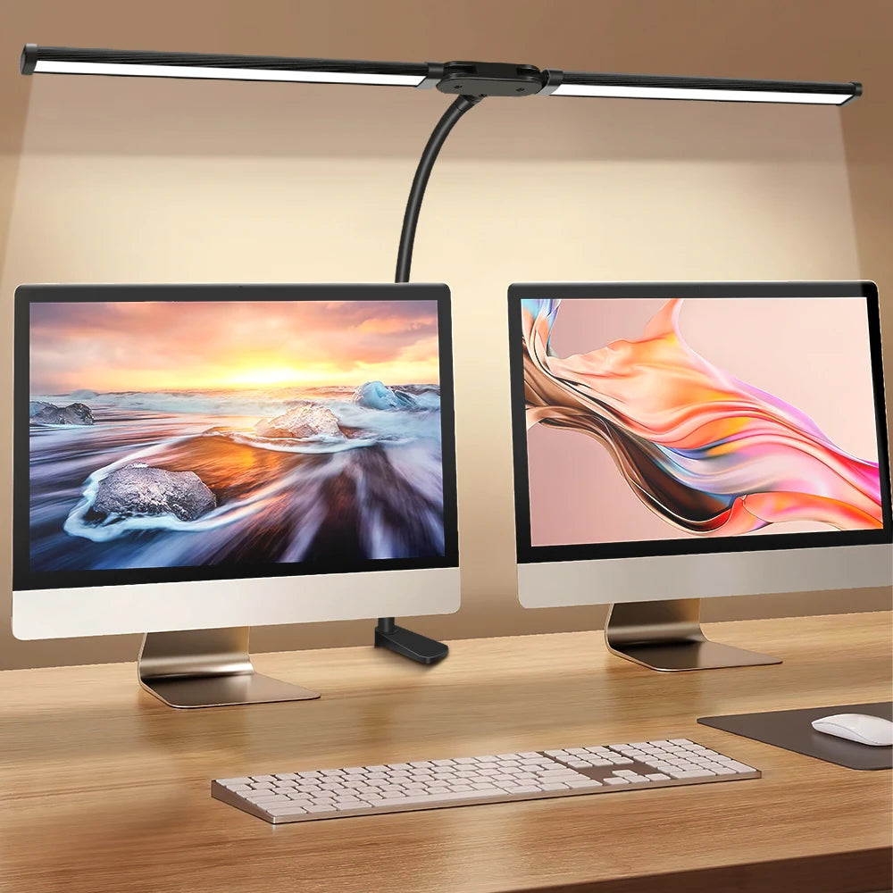 Double headed LED clip type remote control desk lamp reading lamp desktop desk lamp architectural desk lamp with 5 color modes a