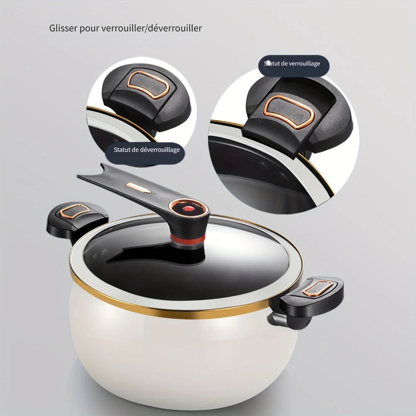 Multifunctional Large Capacity Kitchen Pot 8L Micro Pressure Large Stockpot Quick Cooking Locking Handle Stew Saucepan
