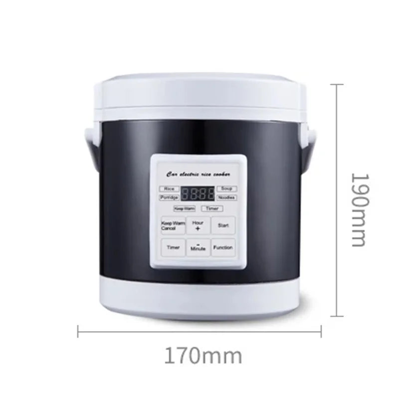 Car rice cooker small smart outdoor electric cooker 12-24V can be regularly insulated and portable for large cars and trucks