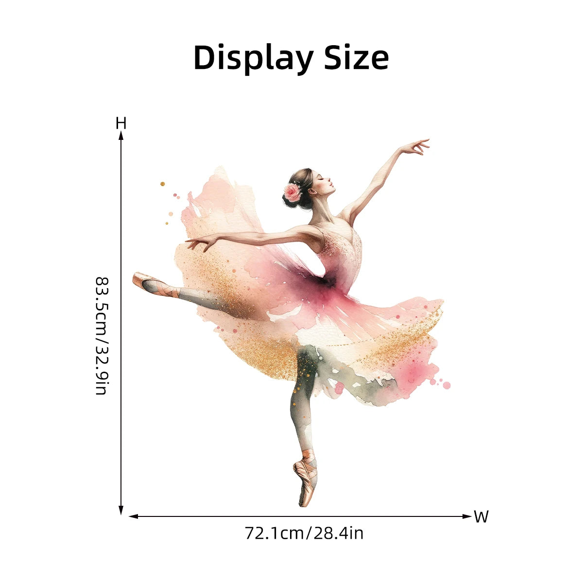 Watercolor Dancer Beautiful Wall Stickers Decoration for Bedroom Girls Gift Wall Art Home Decore Living Room Wall Decals Nursery
