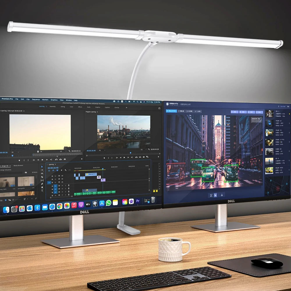 Double headed LED clip type remote control desk lamp reading lamp desktop desk lamp architectural desk lamp with 5 color modes a