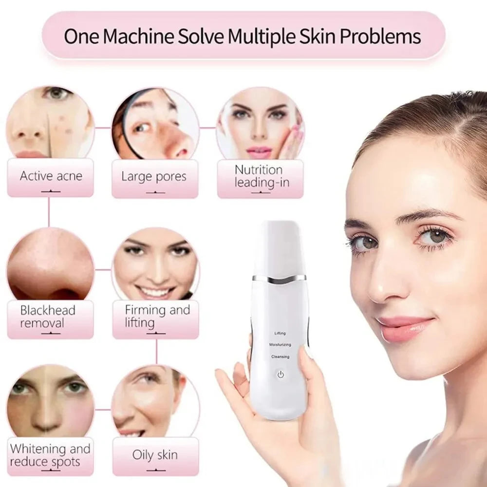 Skin Scrubber Remove Vibrate Deep Face Cleaning Dirt Blackhead Reduce Wrinkles Facial Lifting Peeling Tool Not Ultrasonic Shovel